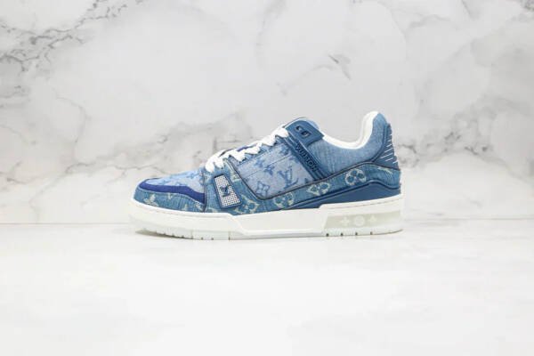 Louis Vuitton Trainer Sneaker Denim Monogram - Imagem 2