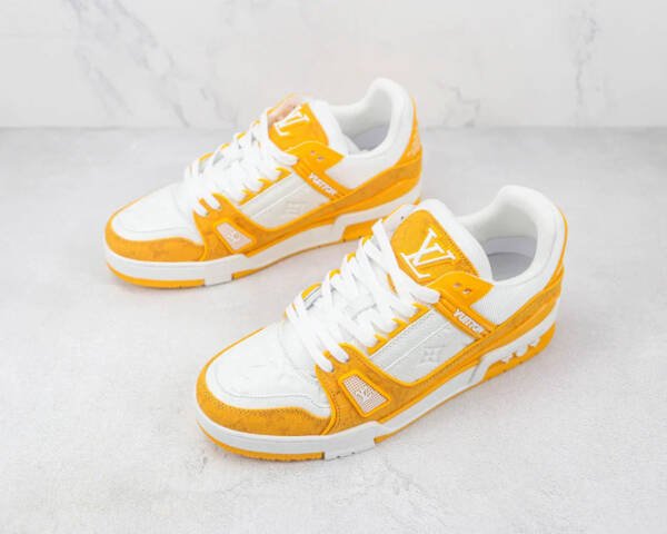 Louis Vuitton Trainer Yellow Monogram Denim White - Imagem 6